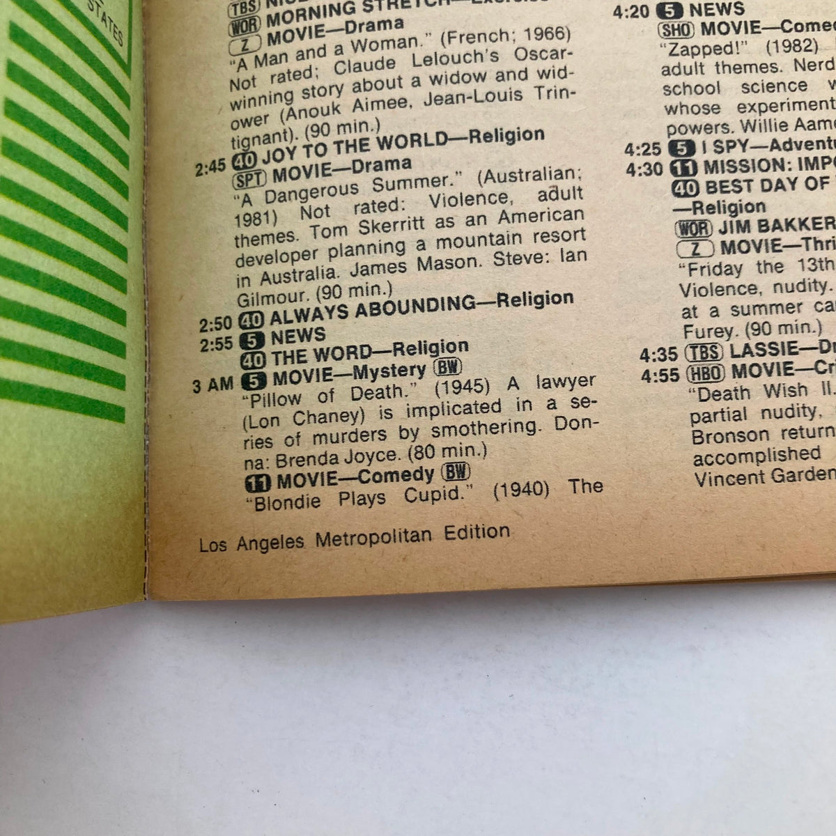 Inside page of TV Guide Magazine dated July 9, 1983. Features TV listings, movie descriptions, and program schedules, showcasing the Los Angeles Metropolitan Edition, a valuable resource for TV history enthusiasts.