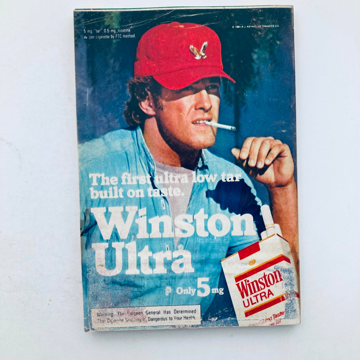 TV Guide Magazine cover from October 17, 1981 featuring a World Series Pitching theme with prominent Winston Ultra advertisement, showcasing a male model in a red cap holding a cigarette, highlighting retro smoking culture.