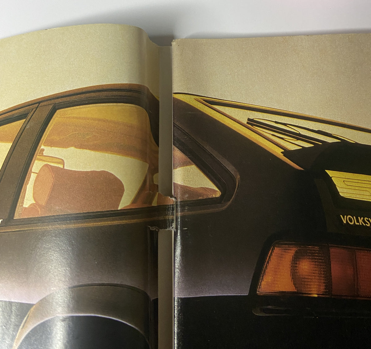 Close-up view of a Volkswagen car from CAR Magazine April 1984, showcasing design details and features.