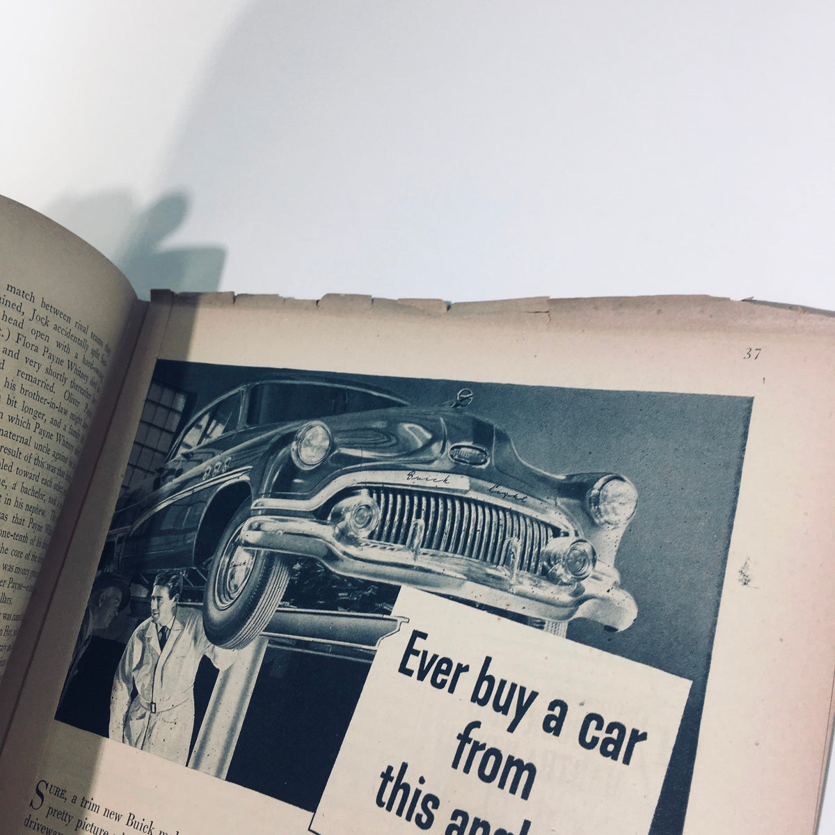 Interior page of The New Yorker: August 11, 1951 displaying a vintage advertisement featuring a classic car with the text 'Ever buy a car from this and...'