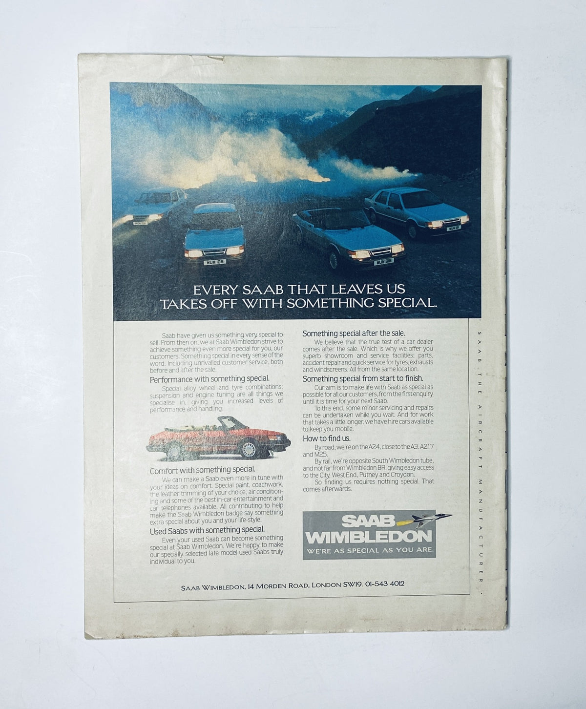 Back cover of the CAR Magazine Best Stories Collection 25 Years featuring an advertisement for Saab vehicles, highlighting a connection to automotive culture.