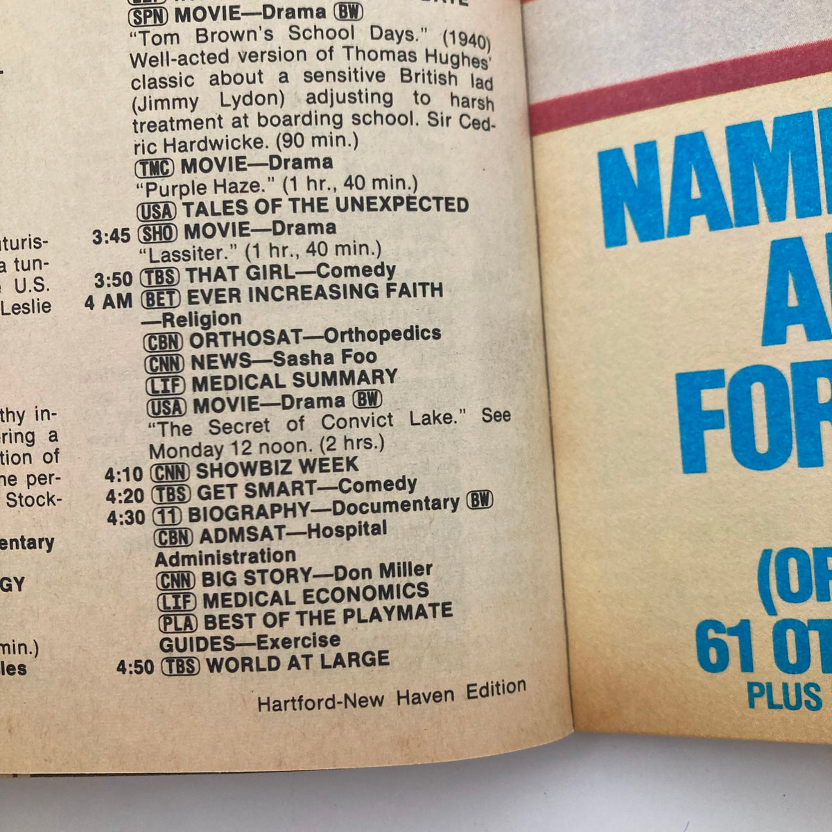 TV Guide Magazine February 2 1985 Cagney & Lacey Hartford-New Haven Ed. featuring a page with programming details and TV listings including movies and shows scheduled for that day.