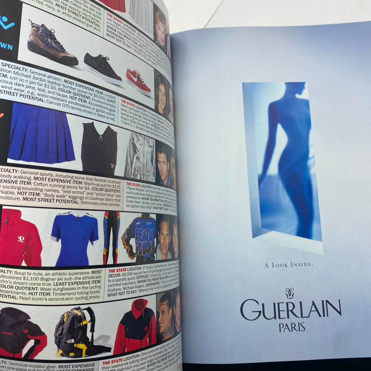 Vogue Magazine October 1994 page layout showcasing various fashion items and advertisements, promoting chic styles.