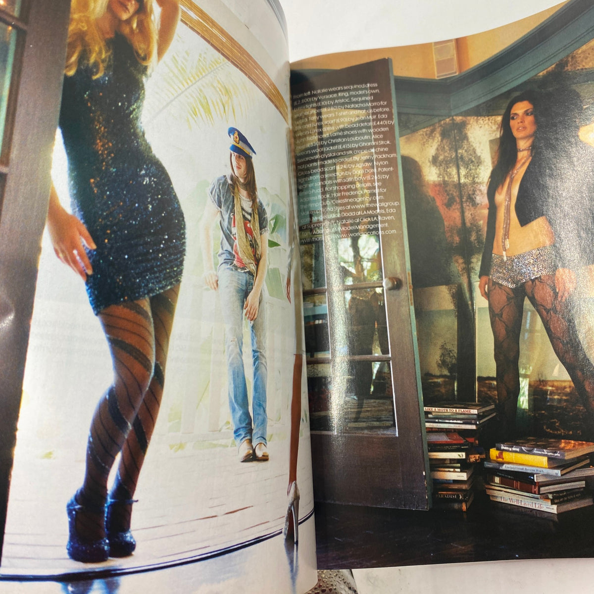 Fashion spread from Elle UK Magazine October 2006, featuring models in stylish outfits, highlighting trends from the era and showcasing the magazine's editorial photography.