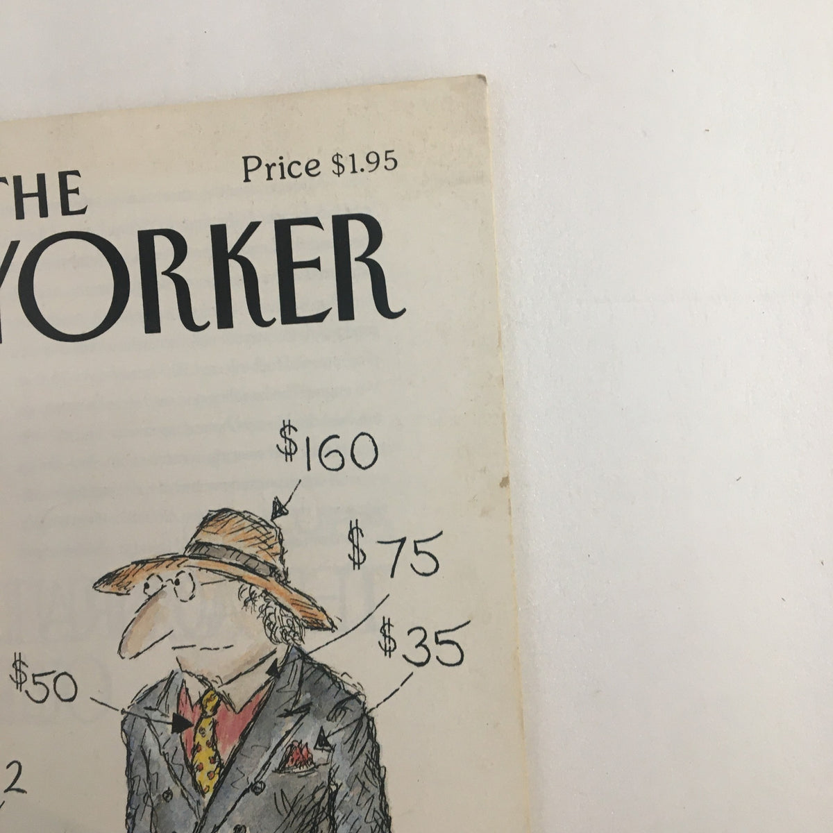 Cover of The New Yorker magazine from August 10, 1992, featuring an illustration by Edward Koren depicting a character in a hat with various price tags.