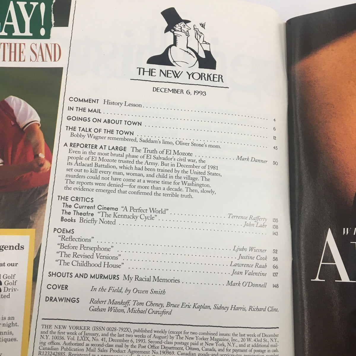 The New Yorker Full Magazine December 6 1993 In The Field by Owen Smith
