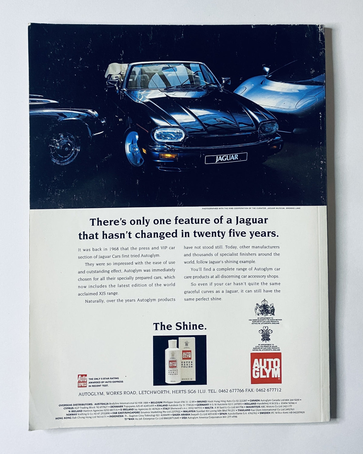 Back cover of CAR Magazine August 1993 advertising Jaguar vehicles, emphasizing features of Jaguar cars alongside other automotive insights.