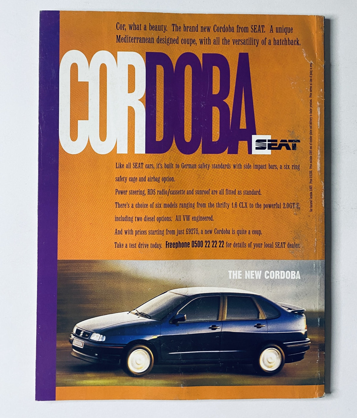 Advertisement for the new SEAT Cordoba featured in CAR Magazine August 1994.
