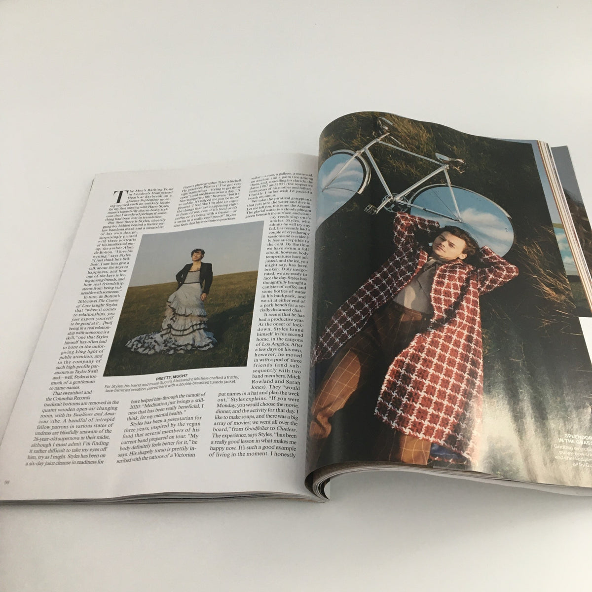 Another interior page of Vogue Magazine December 2020 with an elegant fashion spread, highlighting contemporary styles and artistic photography.