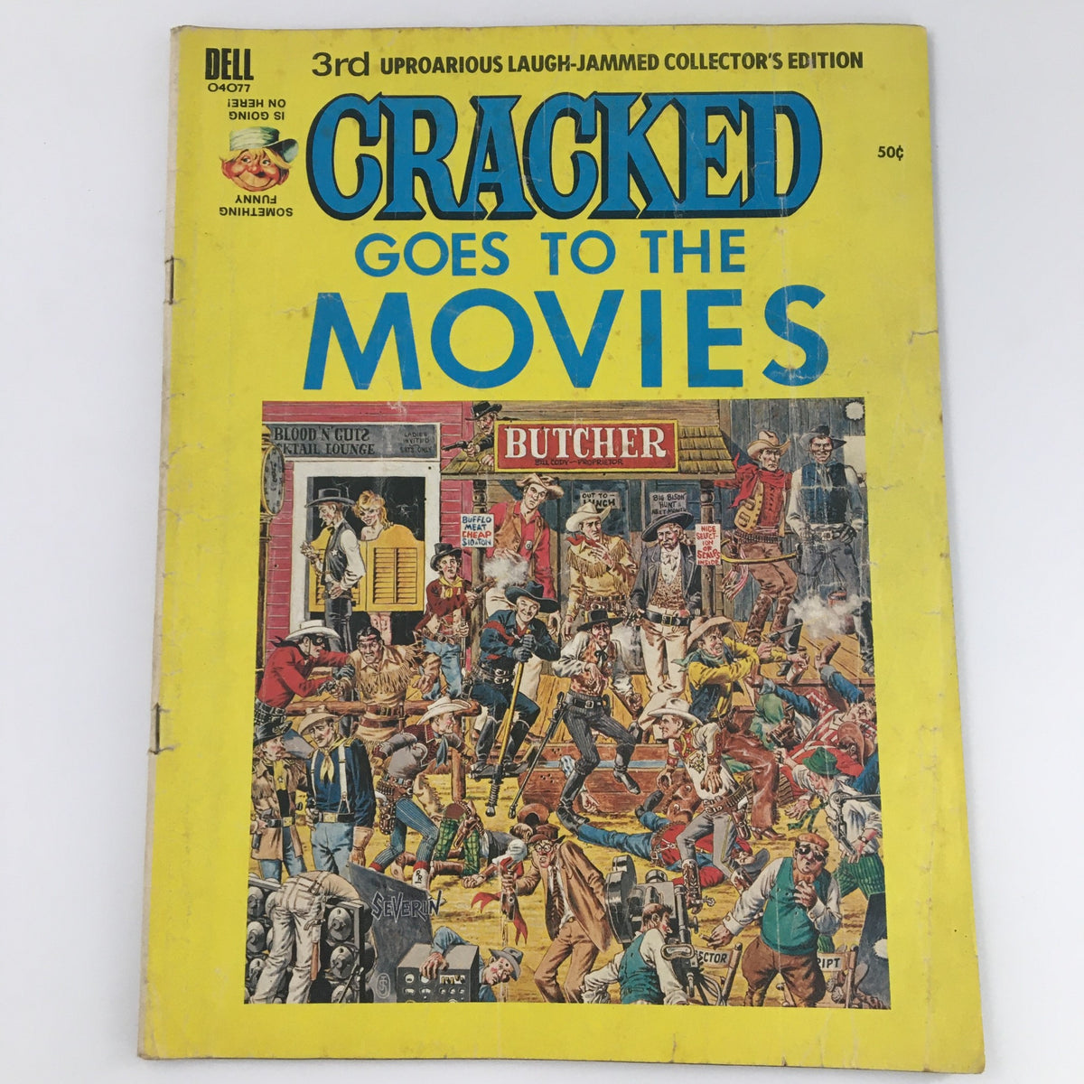 VTG Cracked 1980 Collector's Edition Cracked Goes To The Movies front cover featuring colorful illustrations and humorous scenes from Western-themed movies.