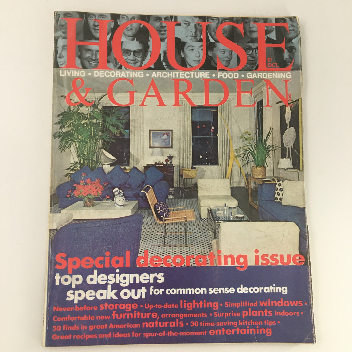Vintage House & Garden Magazine October 1975 Common Sense Decorating, Newsstand