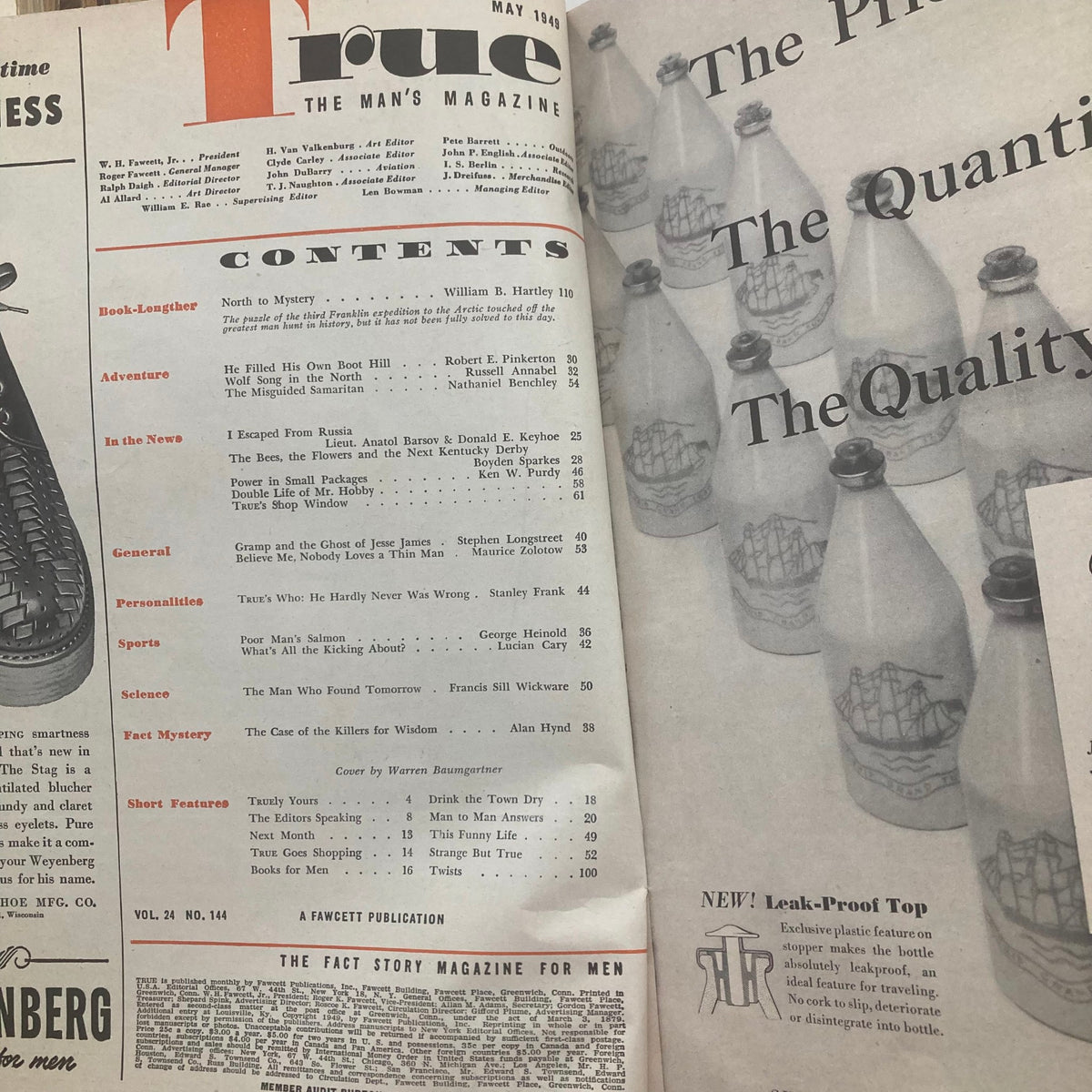 TRUE The Man's Magazine May 1949 Vol 24 No. 144 I Escaped From Russia No Label