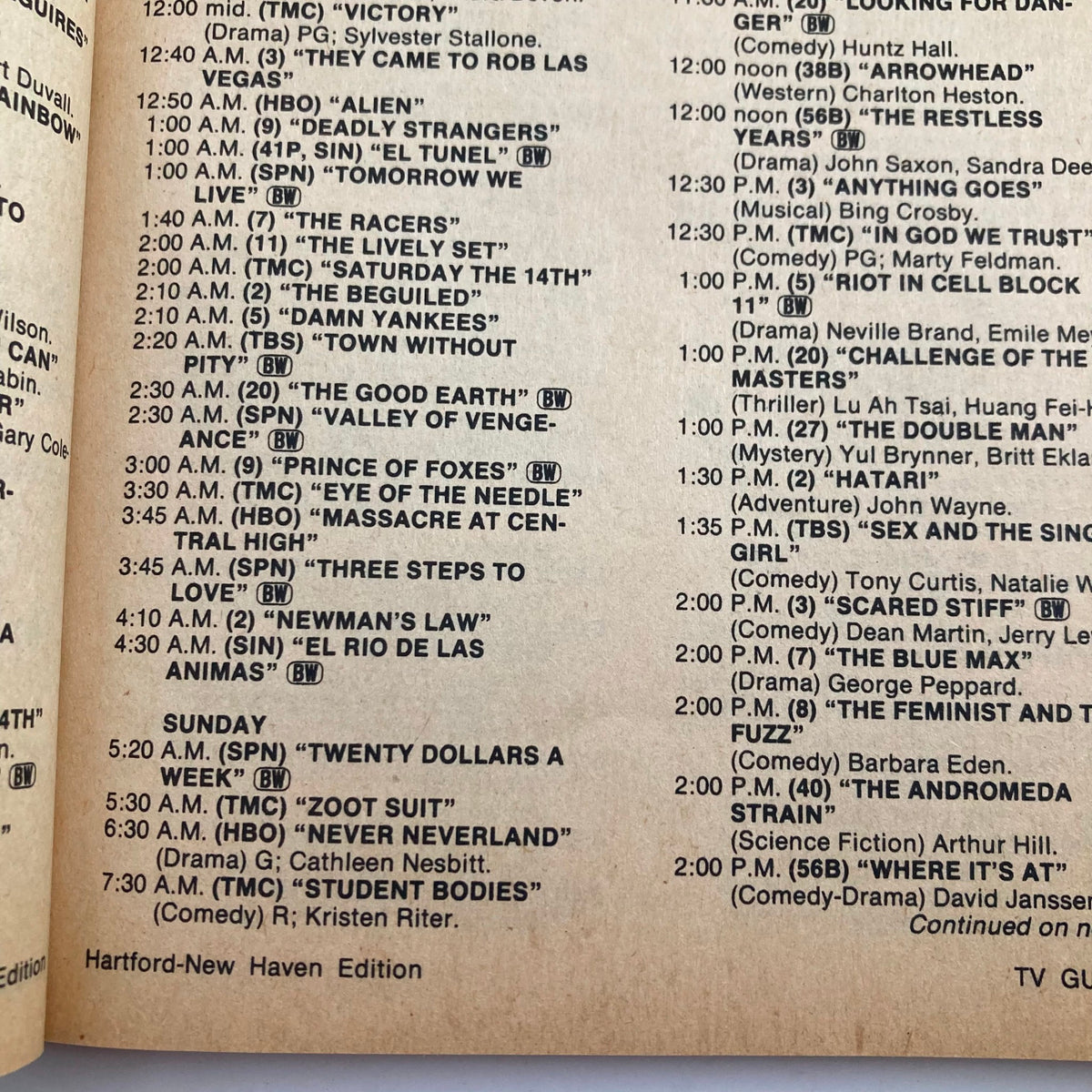 TV Guide Magazine August 14 1982 showing the Hartford-New Haven edition's television schedule, featuring programming details and show titles from that period.