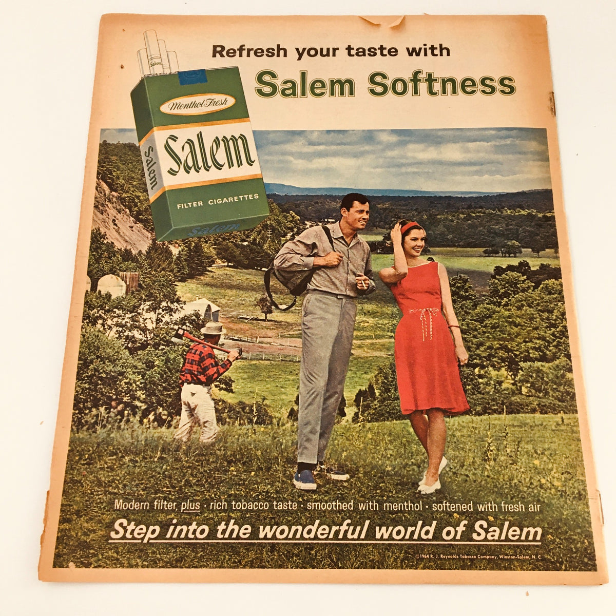 Back cover of VTG This Week Magazine December 13 1964 featuring a vintage advertisement for Salem cigarettes, showcasing classic mid-century American lifestyle.