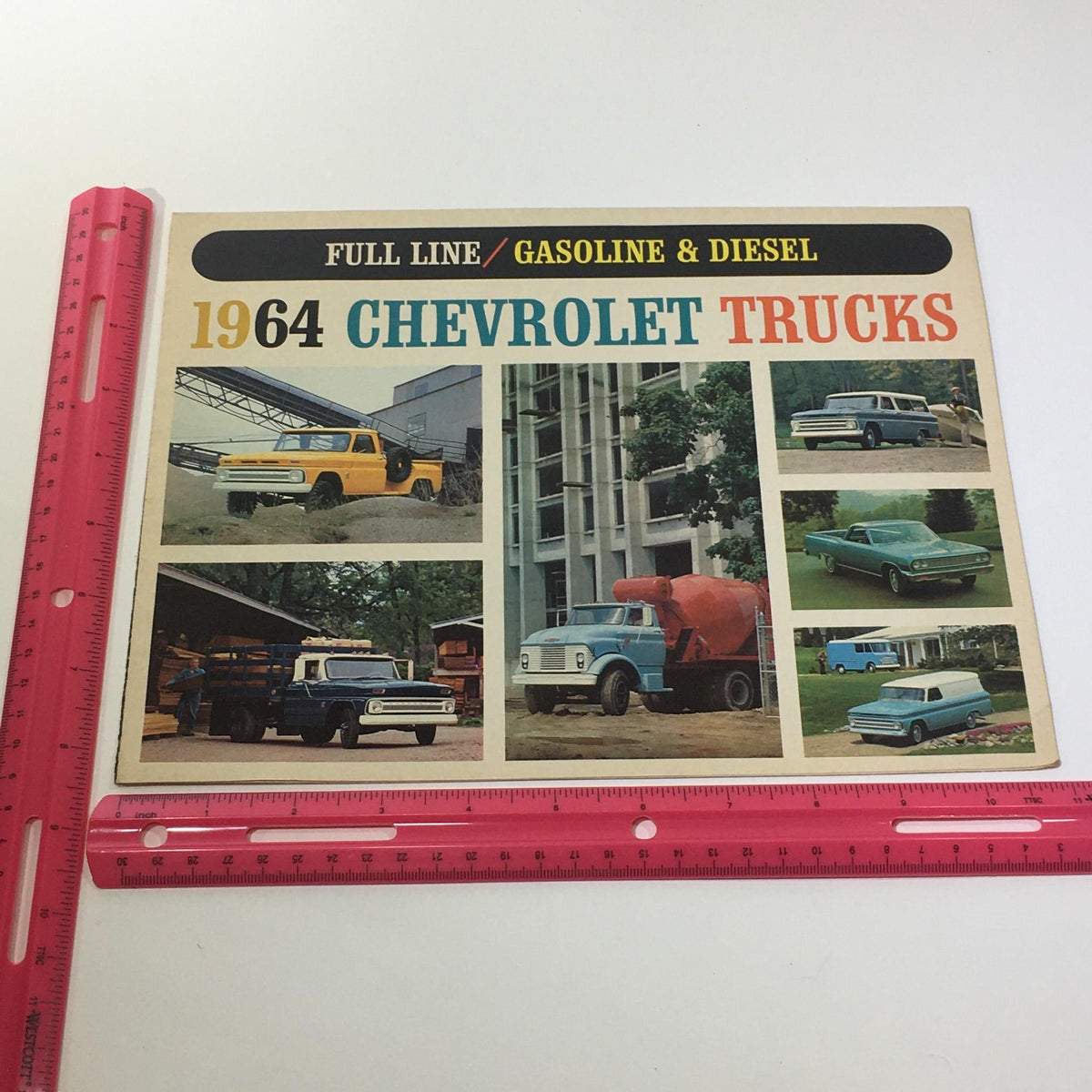 1964 Chevrolet Trucks Fleetside Pickup Delivery Van Tilt Cab & Chassis Catalog cover featuring various Chevrolet truck models, perfect for classic car enthusiasts.