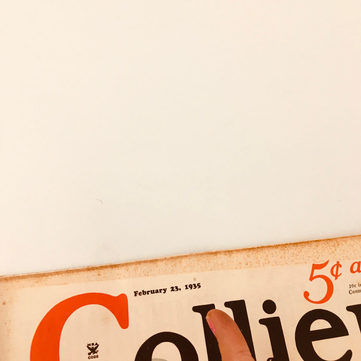 Cover of VTG Collier's Magazine February 23 1935, showcasing the date and bold title design.