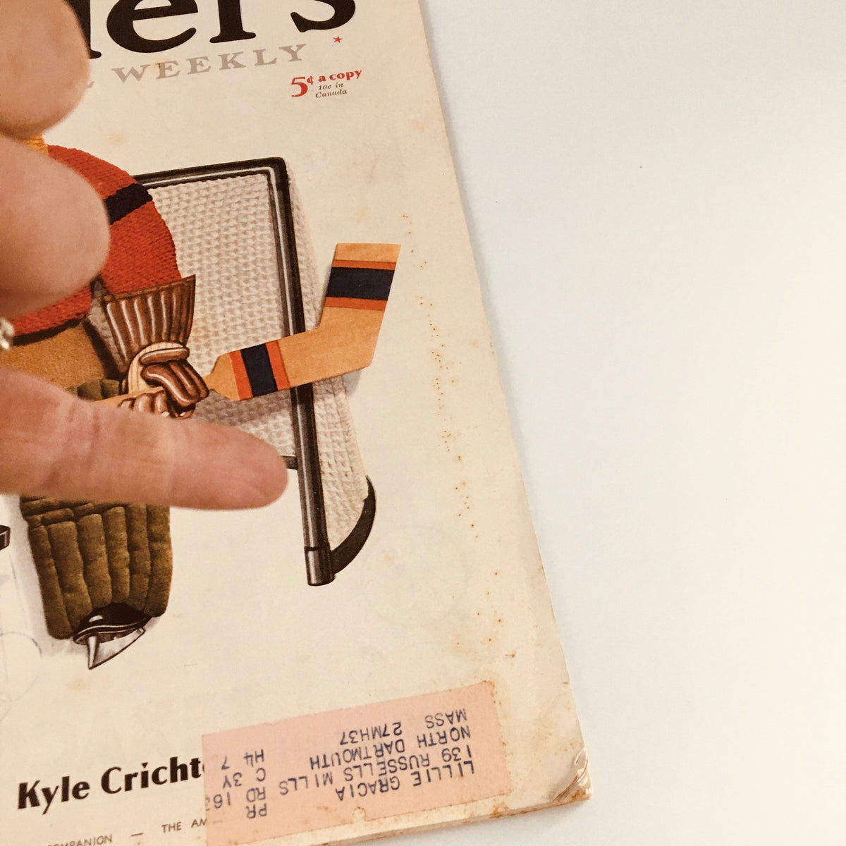 Image of the back cover of Collier's Magazine from December 1, 1934, showing advertisements and details including five cents a copy.