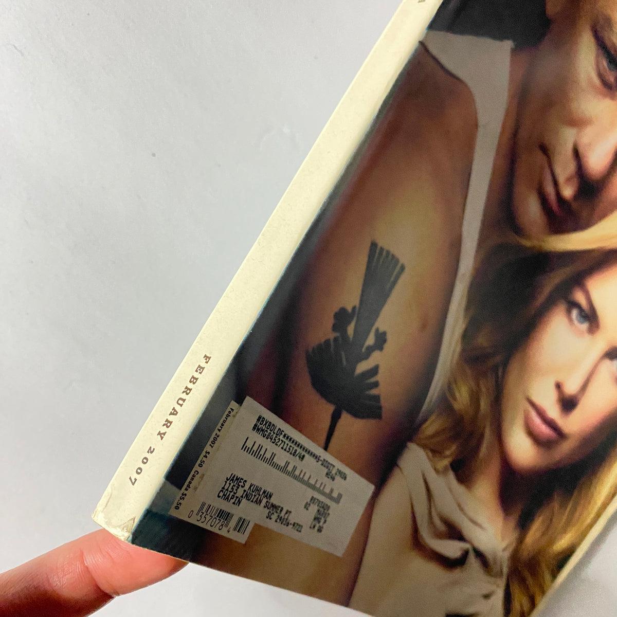 Side view of W Magazine February 2007 featuring Nicole Kidman and Daniel Craig, showing the magazine's vintage condition and publication date.