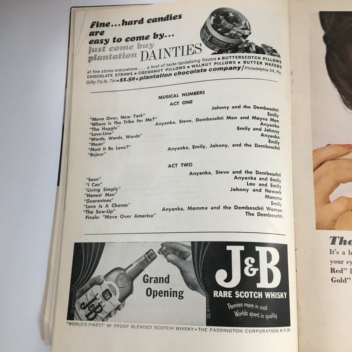 1964 Playbill Shubert Theatre featuring a listing of musical numbers and advertisements, highlighting the collectible nature of Broadway memorabilia.