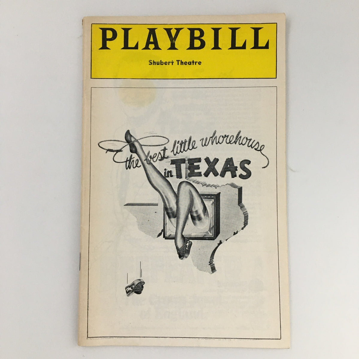 1978 Playbill from Shubert Theatre showcasing 'The Best Little Whorehouse in Texas' by Larry L. King, featuring a vintage design with artistic graphics.