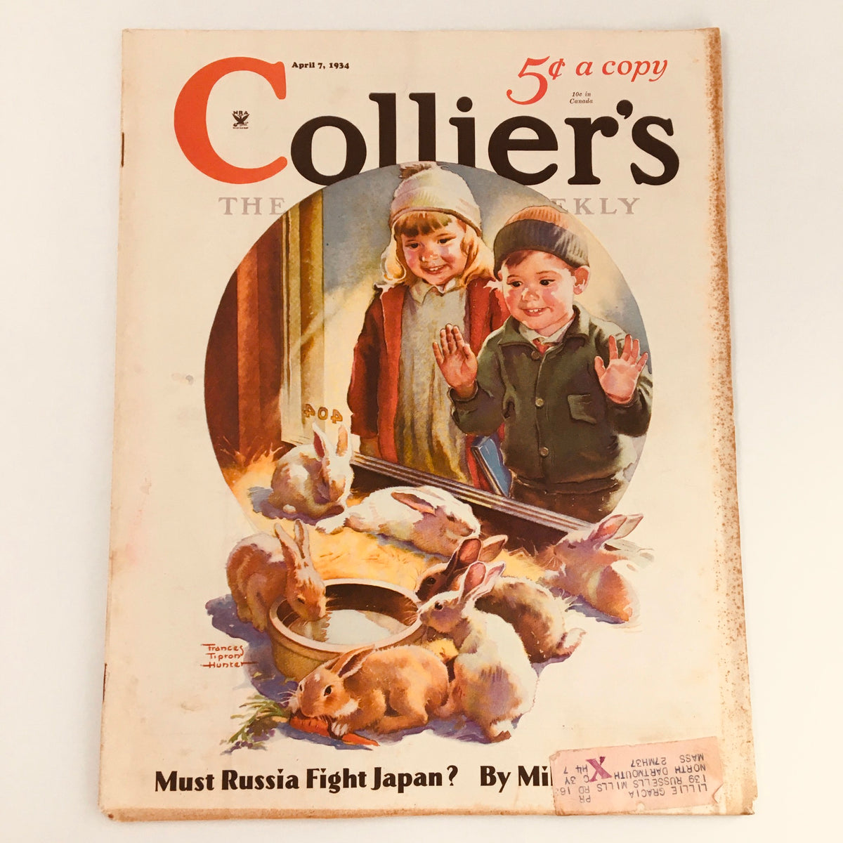 Vintage Collier's Magazine April 7 1934 Easter Bunnies by Francis Tipton Hunter