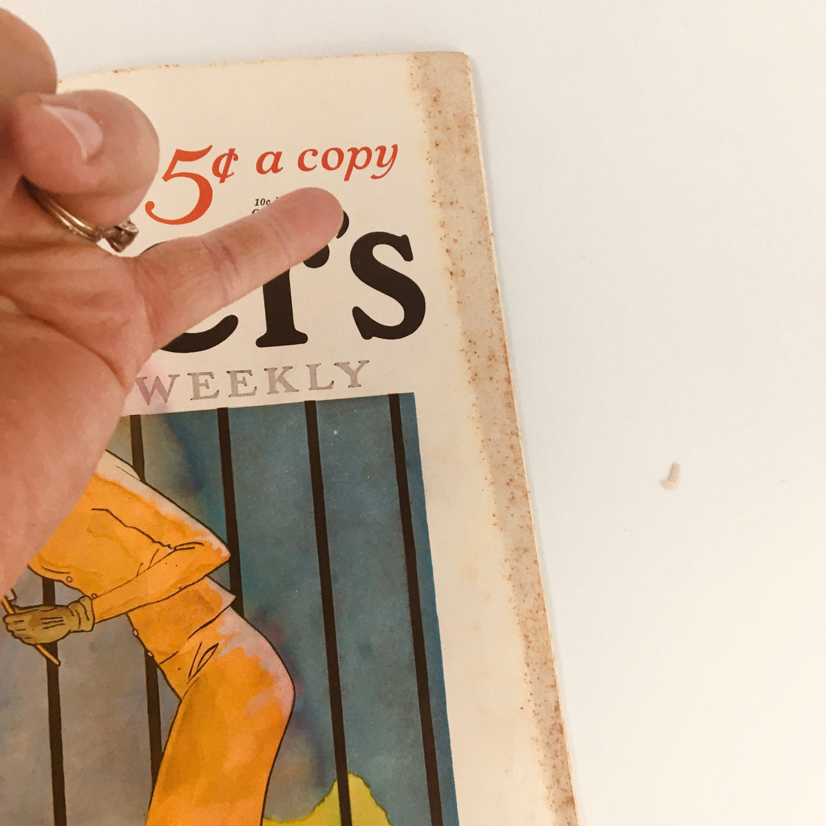Close-up of the cover of Collier's Magazine dated June 30, 1934, highlighting the price of 5 cents and the title 'Shouting in the Valley' by Walter Davenport.