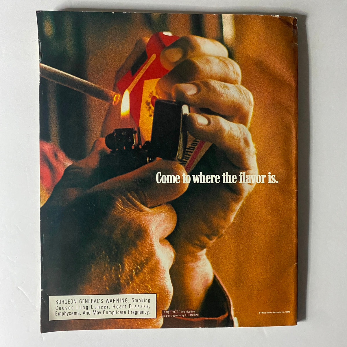 Back cover of the Sports Illustrated Magazine March 28, 1990, featuring a vintage advertisement with the text, 'Come to where the flavor is.'