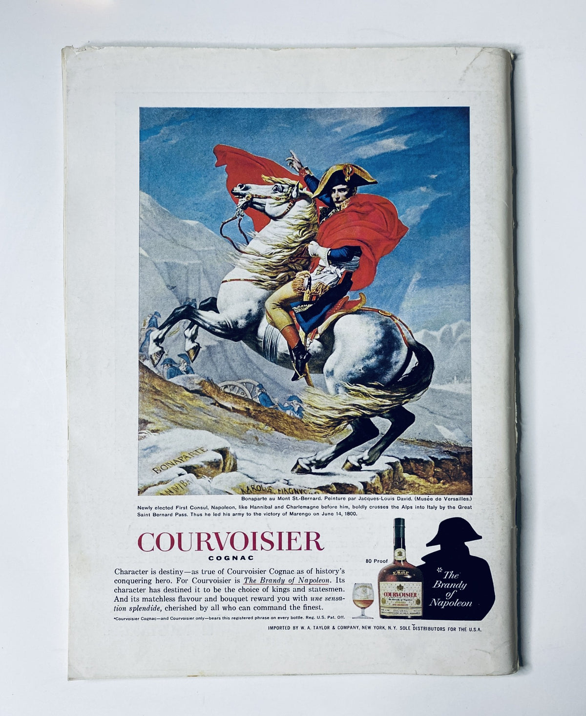 Vintage advertisement featuring a man on a horse inspired by historical themes, alongside the title 'The New Yorker Magazine March 27, 1965 Beach Shoreline Cover by James Stevenson', showcasing the stylish and artistic illustration characteristic of mid-20th century publications.
