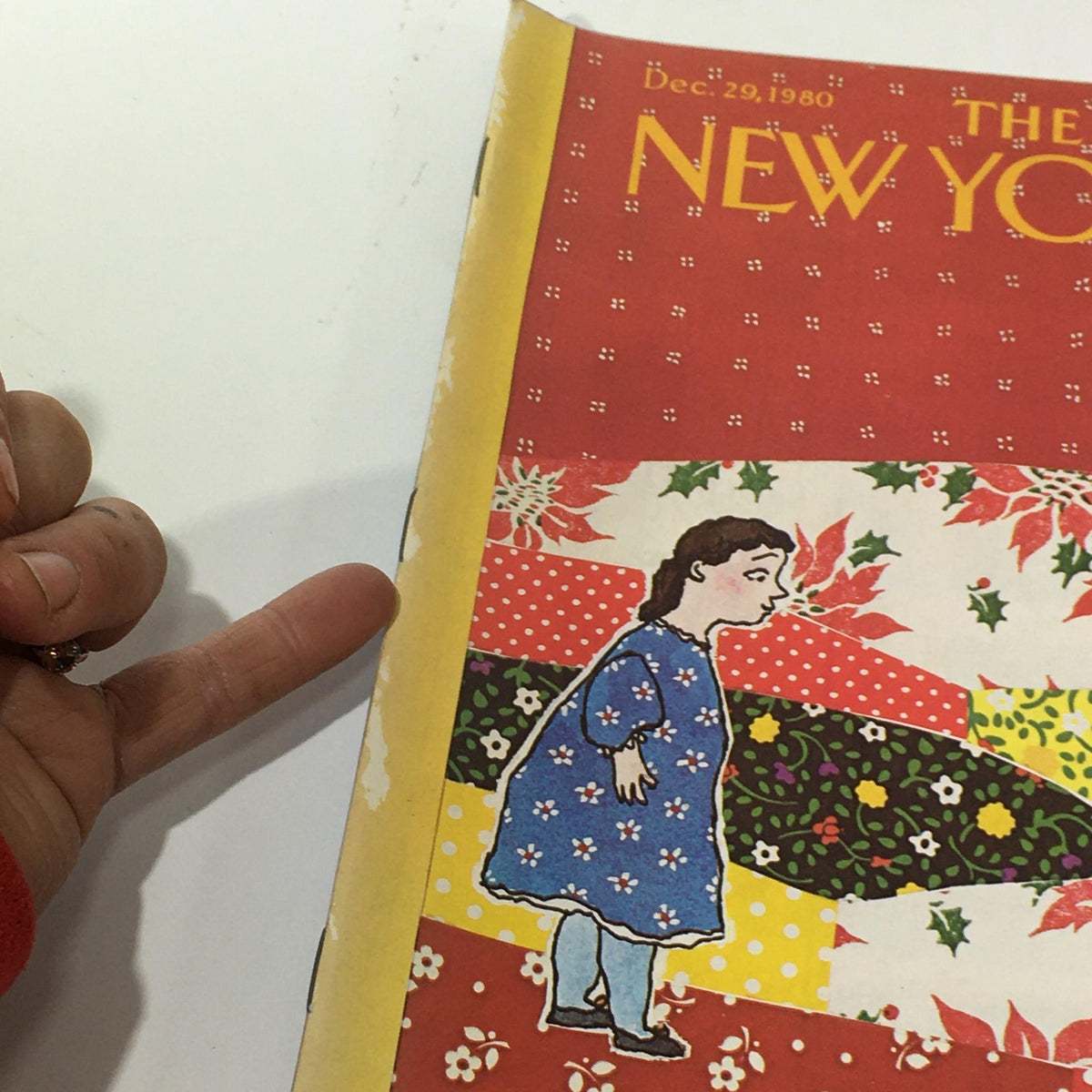 Close-up of The New Yorker Magazine Cover - December 29, 1980, highlighting the whimsical art by William Steig and showing a child's profile in a blue dress.