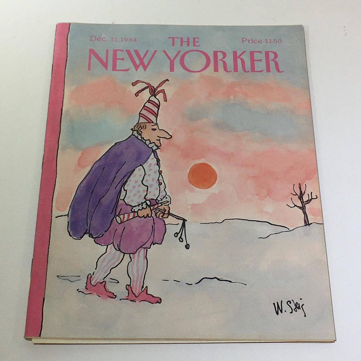 Cover of The New Yorker Magazine dated December 31 1984, featuring an illustration by William Steig of a character walking in a snowy landscape, capturing the essence of winter nostalgia.