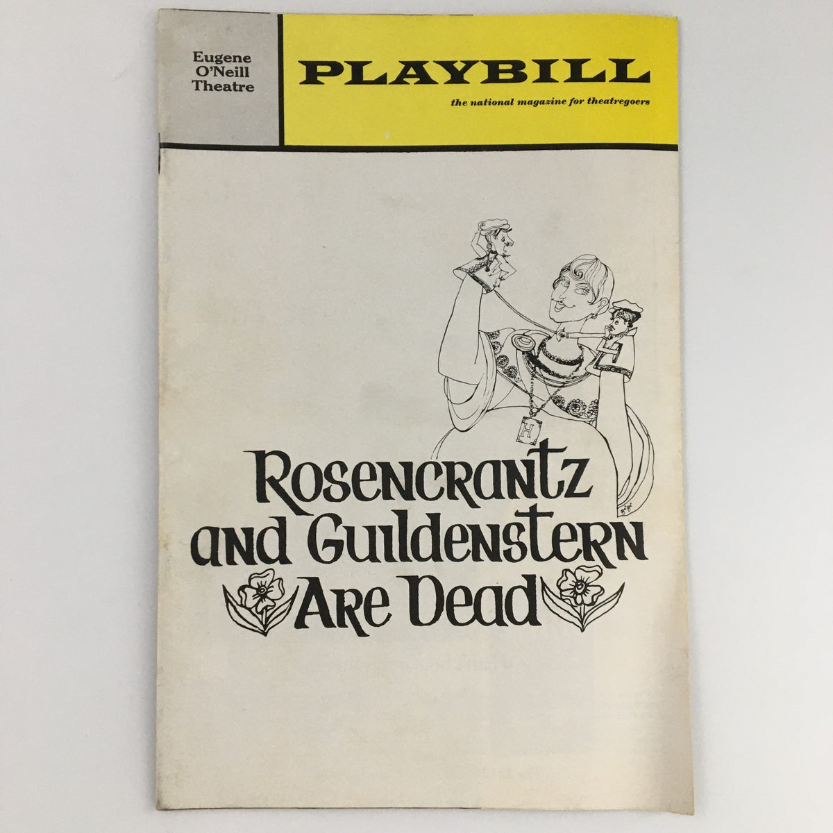 1967 Playbill for 'Rosencrantz and Guildenstern Are Dead' at Eugene O'Neill Theatre, showcasing the play's title in artistic typography.