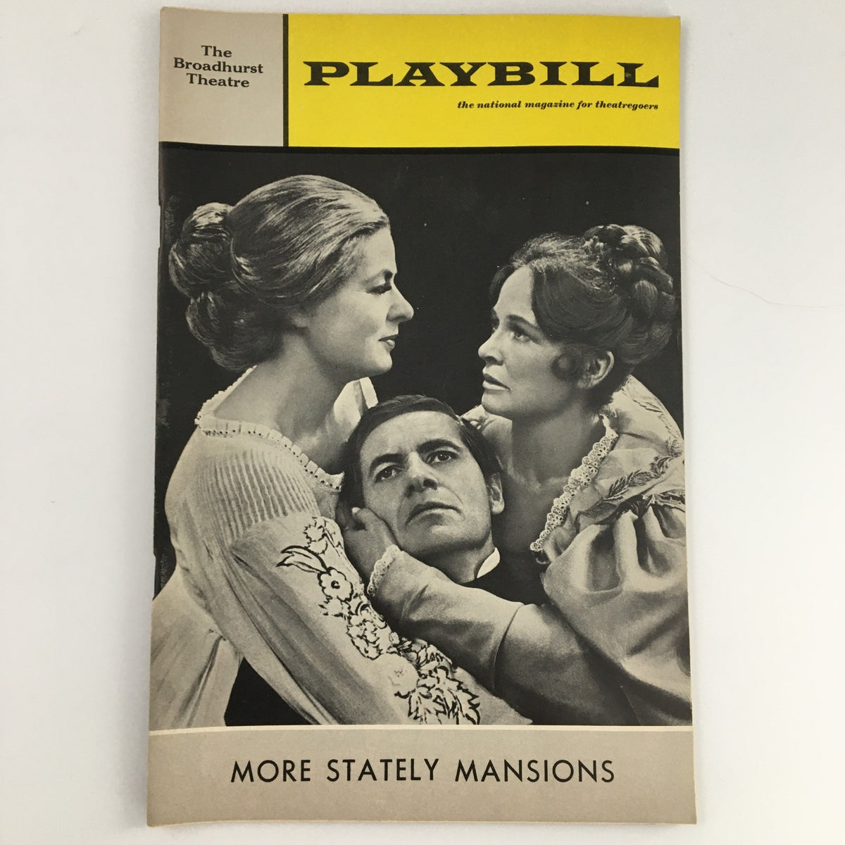 1967 Playbill from The Broadhurst Theatre featuring the production 'More Stately Mansions' with dramatic imagery capturing the essence of the performance.