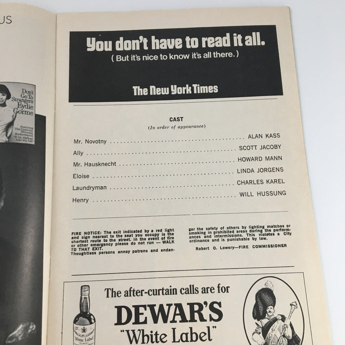Additional cast information and promotional content from the 1968 Playbill for 'Golden Rainbow' at the Shubert Theatre.