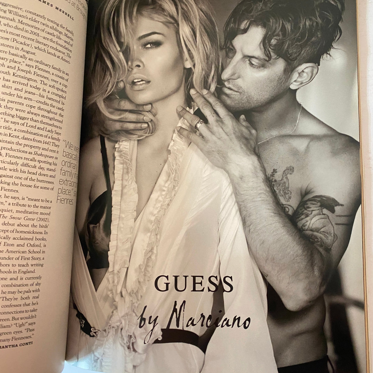 Interior page of W Magazine September 2009 showcasing a fashionable spread for Guess by Marciano, capturing a stylish moment in the fashion industry.