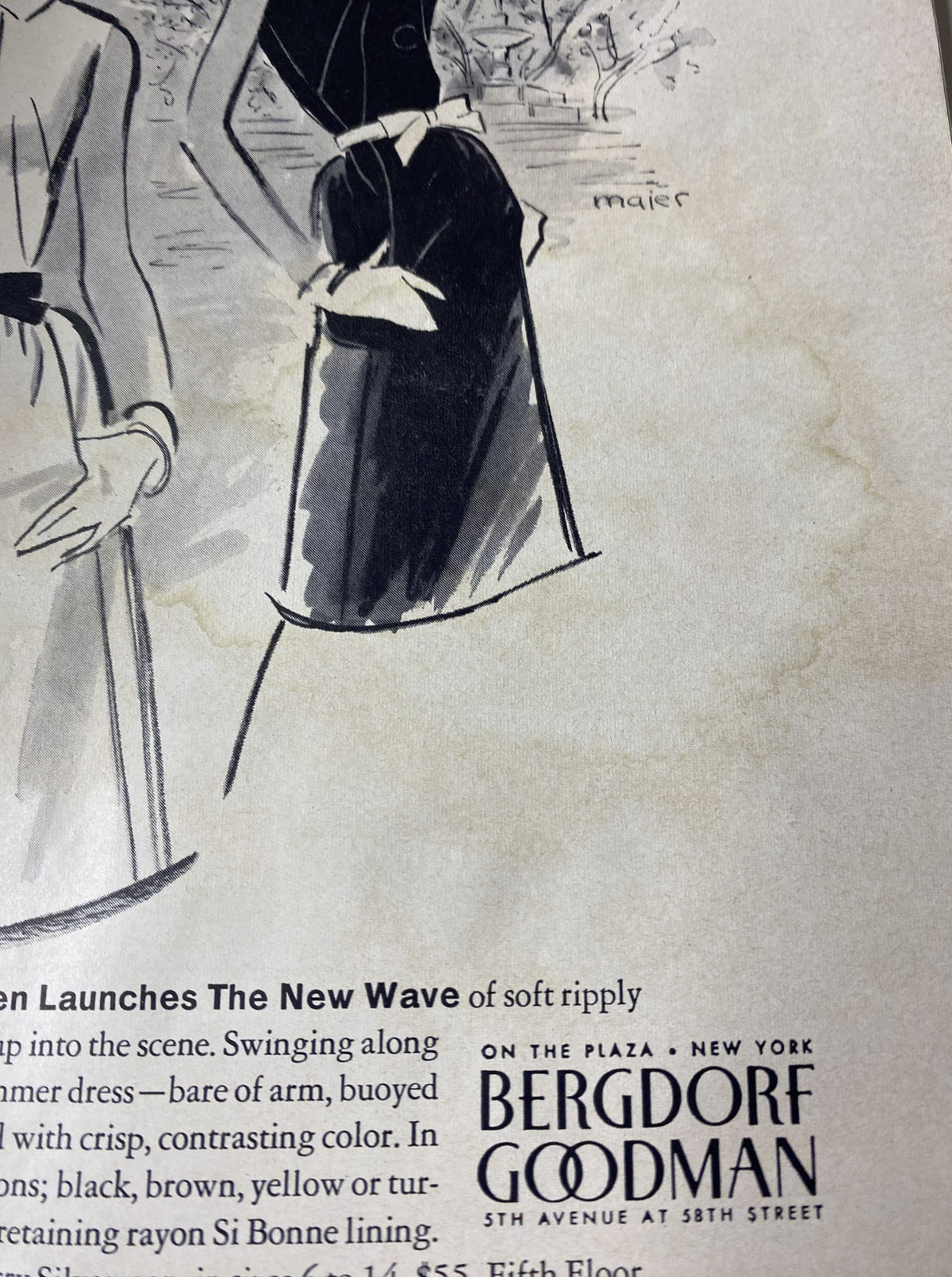Illustration from The New Yorker Magazine March 20, 1965, depicting a stylish woman in fashion, showcasing advertising content within the magazine.