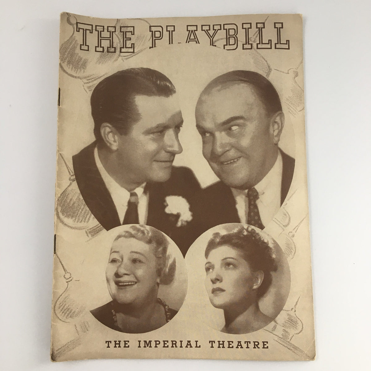 Cover of the 1939 Playbill for 'Leave It To Me' at The Imperial Theatre featuring performers William Gaxton, Victor Moore, and two female artists.