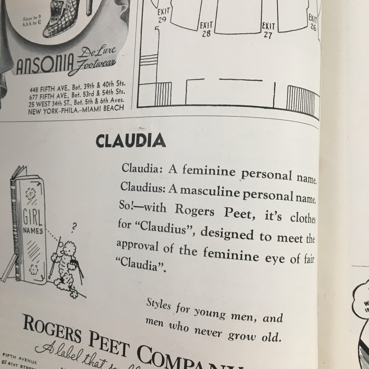 Advertisement featuring details about the play 'Claudia' in the 1942 Playbill for St. James Theatre, highlighting its significance in American theatre.