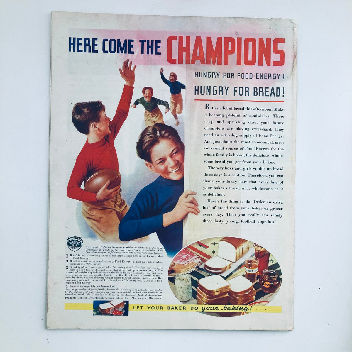 Cover of The Saturday Evening Post Magazine from November 2, 1935, featuring a vibrant illustration of boys playing and promoting the importance of bread as a source of food energy, with a nostalgic charm reflective of the 1930s.
