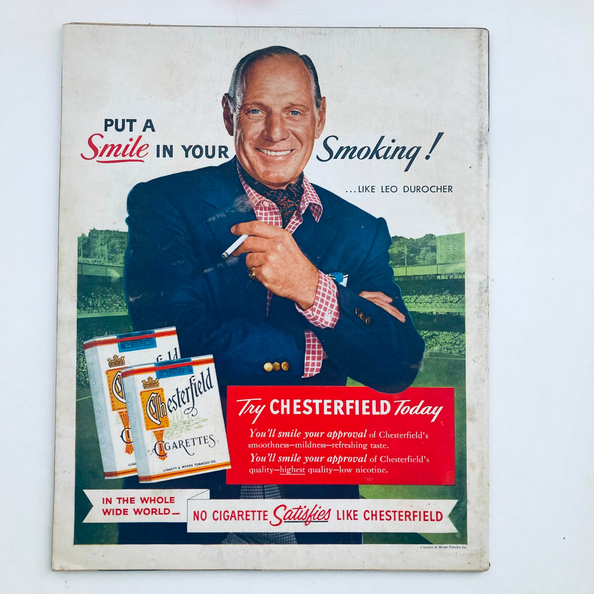 Cover of the VTG Look Magazine May 3 1955 Vol 19 No 9 showcasing an advertisement for Chesterfield cigarettes with a smiling man.