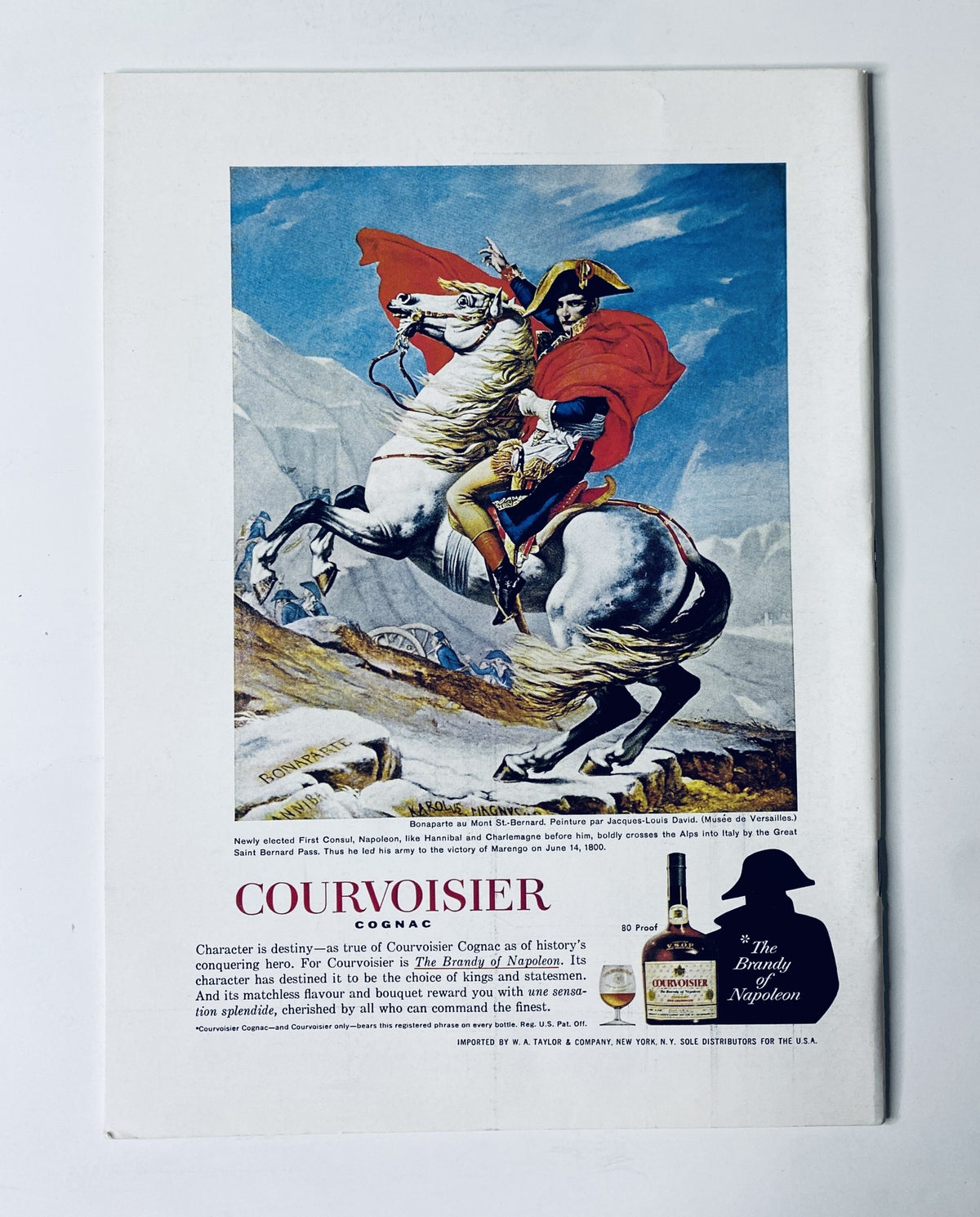 Back cover of The New Yorker Magazine December 30, 1967, featuring an advertisement for Courvoisier Cognac with a historical depiction of Napoleon on horseback.