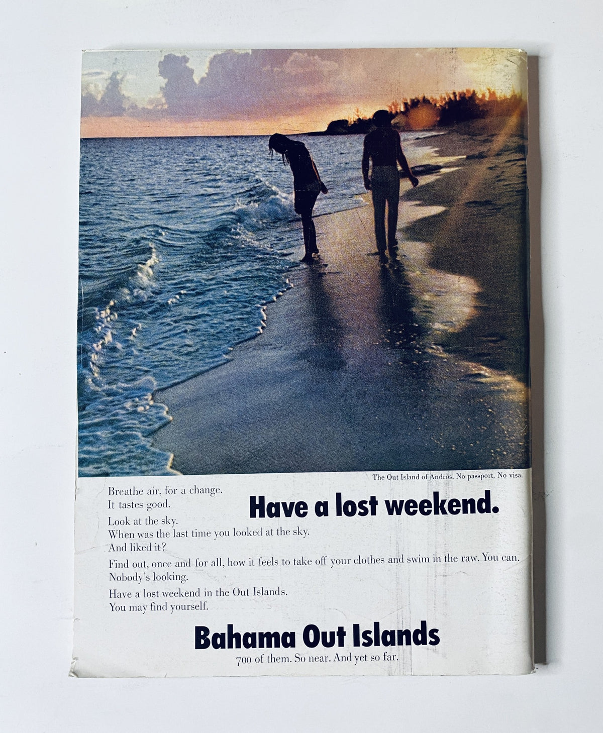 Cover advertisement from The New Yorker Magazine December 9, 1967, promoting Bahama Out Islands as a vacation destination with scenic beach imagery.
