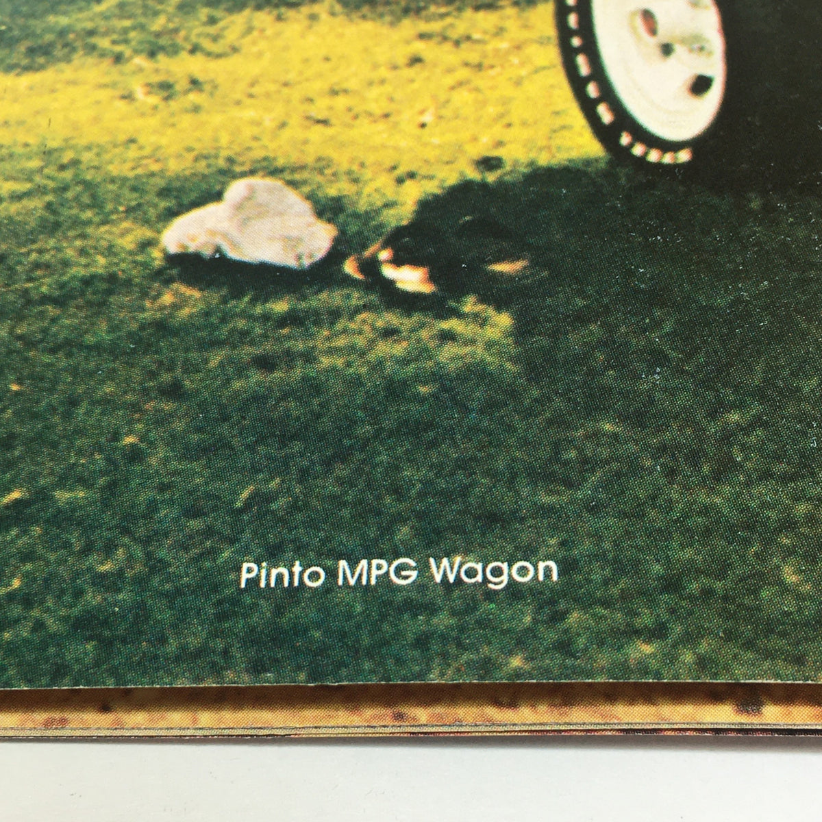 Vintage Free Wheelin' Mustang II MPG 2+2 Stallion - 1965 Shelby Cobra Car Brochure featuring the Pinto MPG Wagon on a lush green grass.