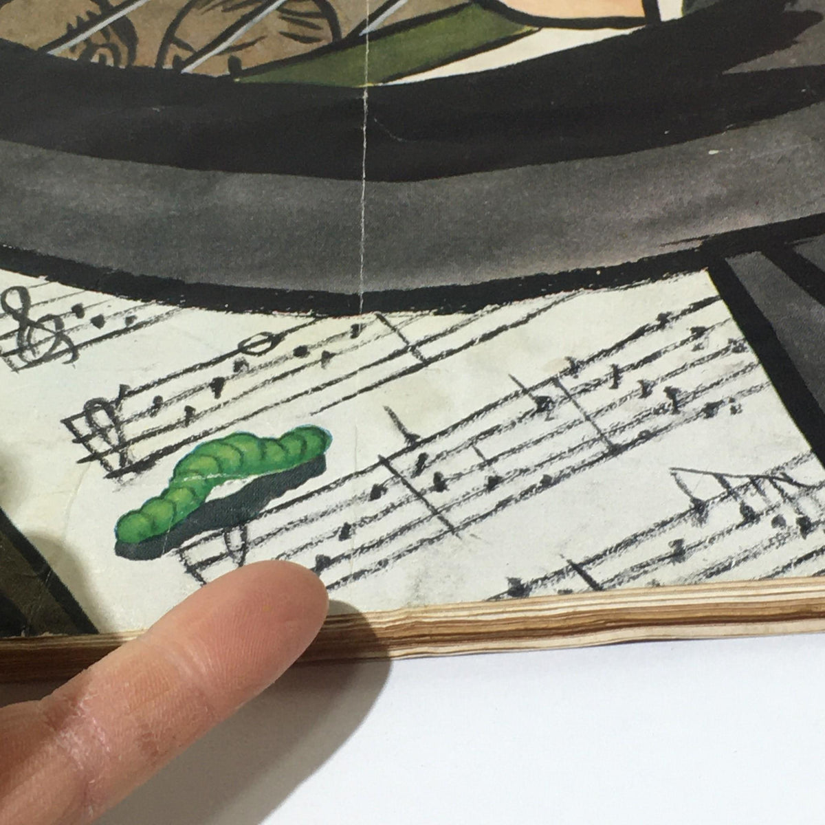 Detailed close-up of the June 27, 1959 cover of The New Yorker magazine by Peter Arno, highlighting the illustration of sheet music and artistic elements.