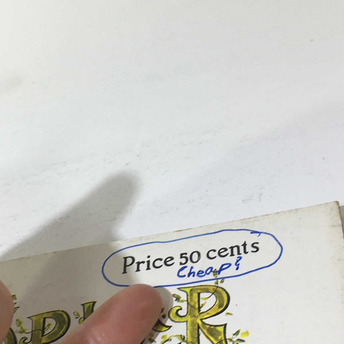 Close-up of the price tag on the cover of The New Yorker magazine from March 24, 1973, indicating a price of 50 cents.
