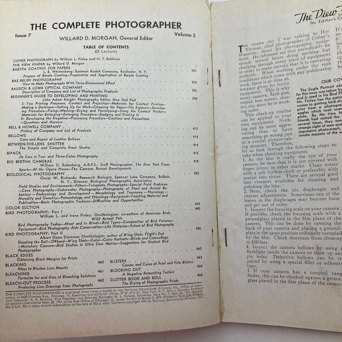 The Complete Photographer Magazine November 20 1941 Bird Photography No Label
