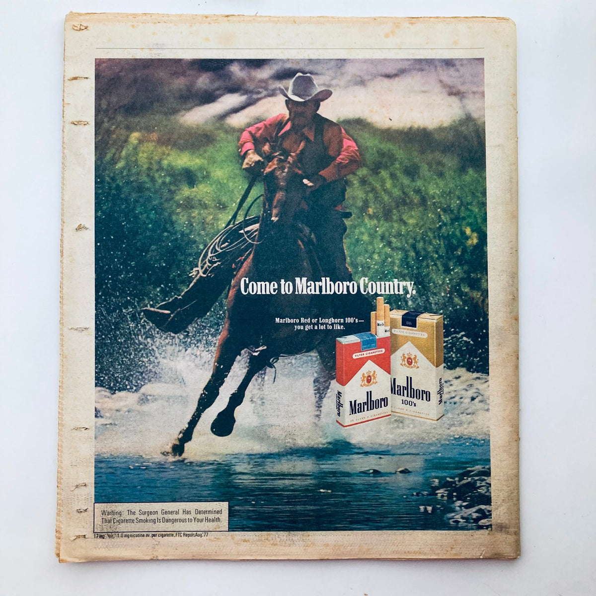 Back cover of Rolling Stone Magazine June 15 1978 Issue 267 featuring a Marlboro advertisement with a cowboy on horseback in a scenic outdoor setting.