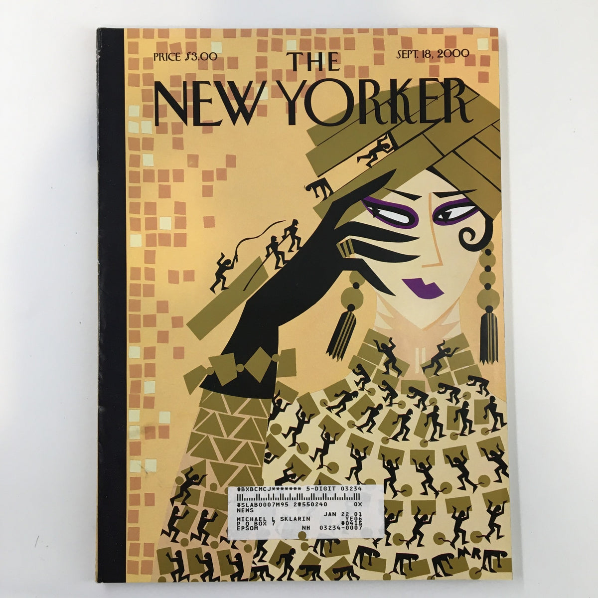 The New Yorker Full Magazine September 18 2000 featuring the cover art 'Slaves to Fashion' by Michael Roberts, showcasing a stylized illustration with an elegant figure and fashion elements.