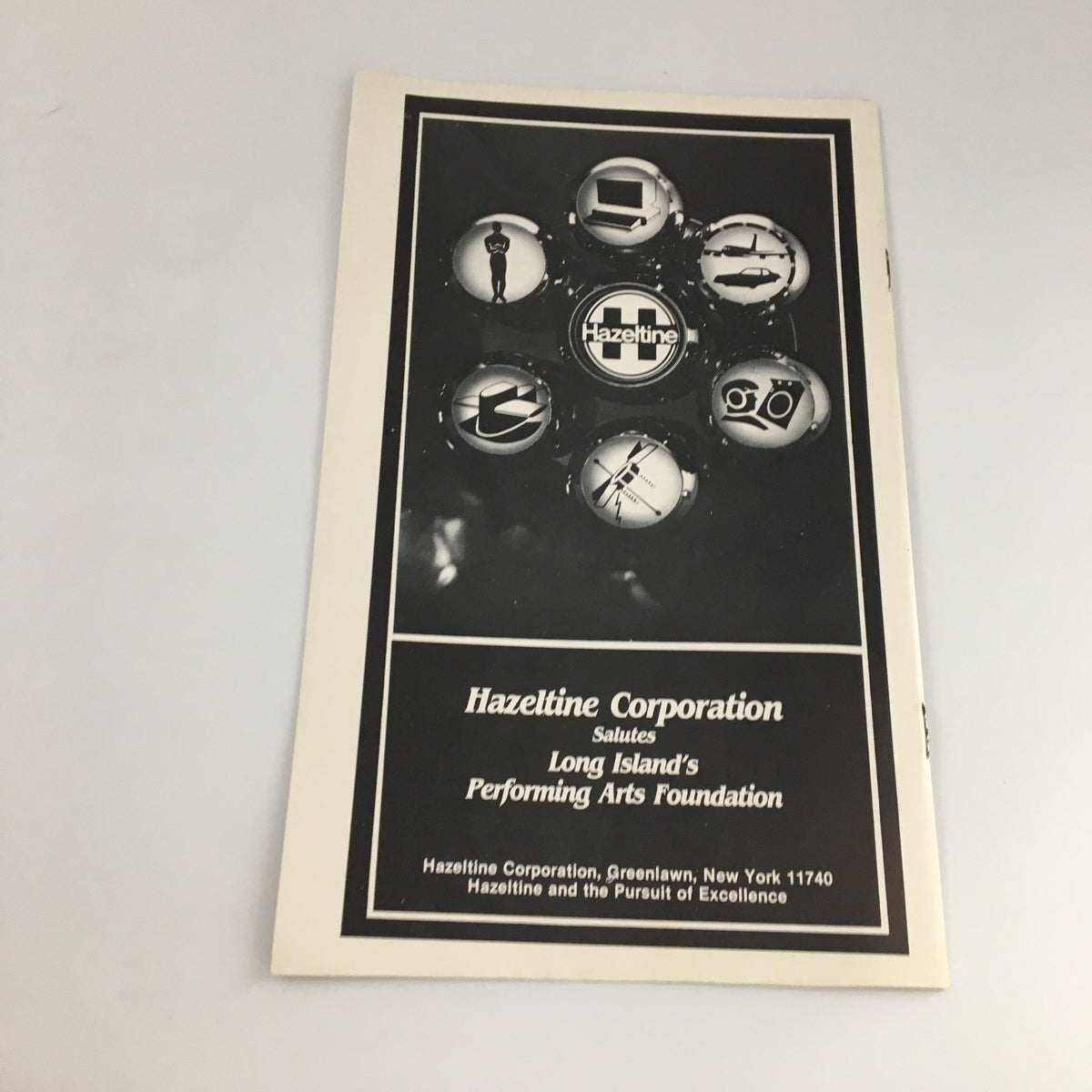 1980 Playbill 'Dear Liar' advertisement page acknowledging Hazeltine Corporation for supporting Long Island's Performing Arts.