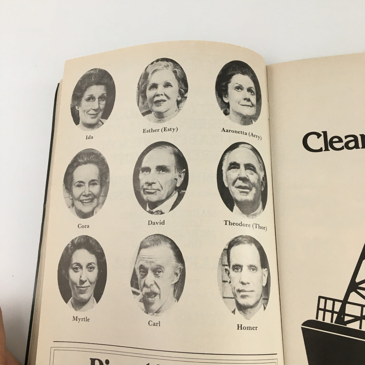 Headshots of the cast of 'Morning's at Seven' from the 1980 Playbill at Lyceum Theatre, portraying characters from the play.