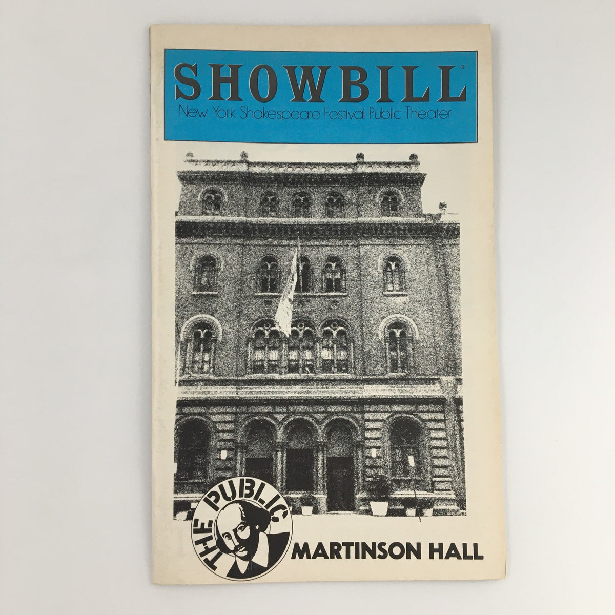 1980 Showbill for Martinson Hall featuring the title 'True West' by Sam Shepard, showcasing the historic theater building.